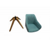 Modrá čalouněná otočná židle nohy dub Tereza