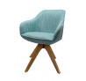 Modrá čalouněná otočná židle nohy dub Tereza
