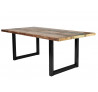 Jídelní stůl masiv recyklované dřevo Nero 160x85 černé kovové nohy