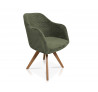 Zelená otočná polstrovaná židle masiv dub Fonsi