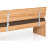 Hnědá lavice s úložným prostorem masiv buk Sandy 130 cm s opěrkou