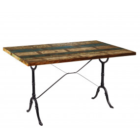 Jídelní stůl masiv recyklované dřevo a kovové nohy Manny 120x65