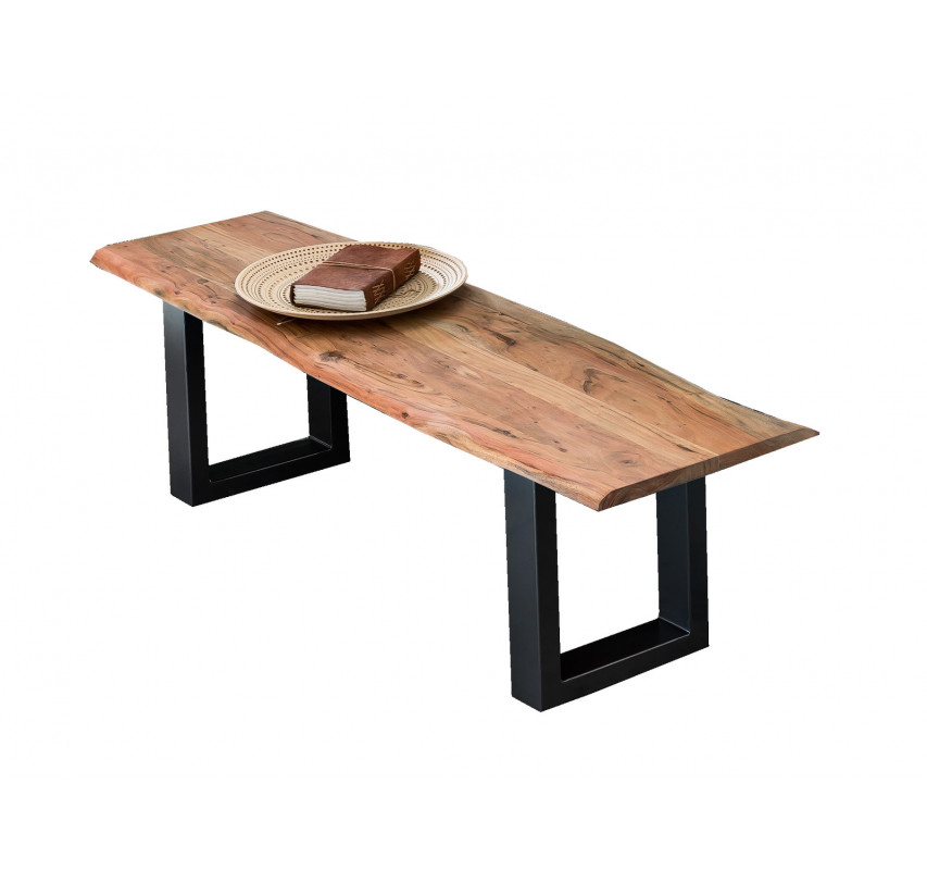 Dřevěná lavice, lavice, dřevo+kov lavice, kovové nohy, akát, akácie, jídelní lavice, lavice do jídelny, lavička, dřevěná lavice