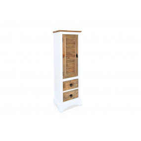 Vysoká skříňka do koupelny částečně masiv recyklované dřevo Bounty