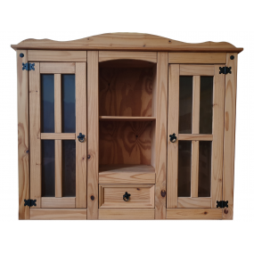 Nástavec k příborníku CORONA masiv borovice voskovaný rustikální styl dřevěný nábytek