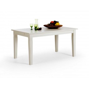 Bílý jídelní stůl z masivní borovice Jodpur