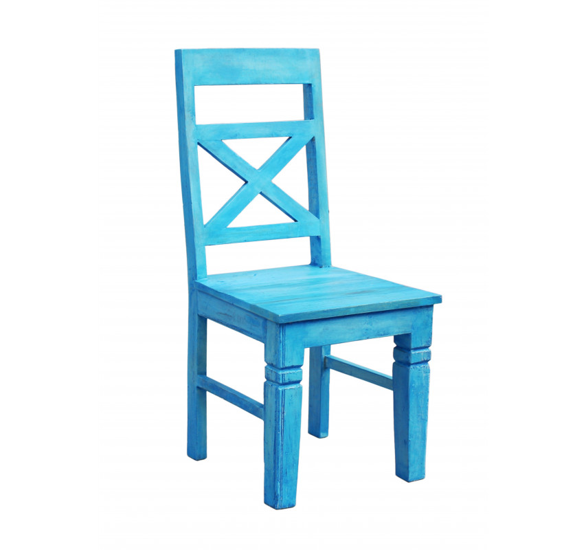 Modrá masivní jídelní židle Blue